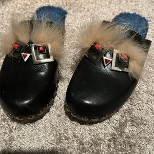 fendi slip on clog mule